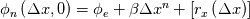 \phi_n\left( \Delta x, 0 \right) = \phi_e + \beta \Delta x^n + \left[ r_x \left( \Delta x \right) \right]