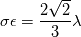 \sigma\epsilon=\frac{2\sqrt{2}}{3}\lambda