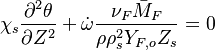 
\chi_s\frac{\partial^2 \theta}{\partial Z^2} + \dot\omega\frac{\nu_F\bar M_F}{\rho\rho_s^2 Y_{F,o} Z_s} = 0
