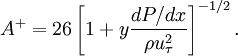 
A^+ = 26\left[1+y\frac{dP/dx}{\rho u_\tau^2}\right]^{-1/2}.
