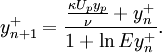 
  y^{+}_{n+1} = \frac{\frac{\kappa U_p y_p}{\nu} + y^{+}_{n}}{1 + \ln E y_n^{+}}.
